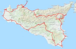 Carte du voyage en Sicile